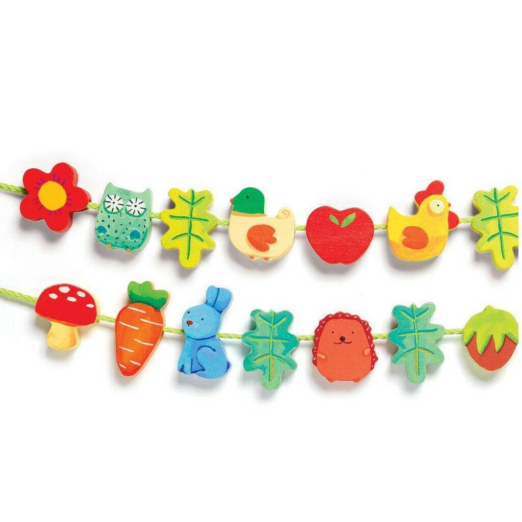 Image of Children's Wooden Nature Threading Beads