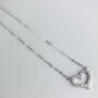 Sterling Silver Crystal Heart Pendant Necklace, thumbnail 3 of 5