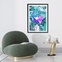 Pink Sloth In The Neon Jungle Tropical Wall Art Print, thumbnail 2 of 4
