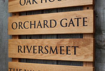 Wall Mounted Ladder Tiered Slatted Wooden Sign, 4 of 9