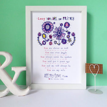 Personalised Six Reasons Why I Love You Print, 7 of 10