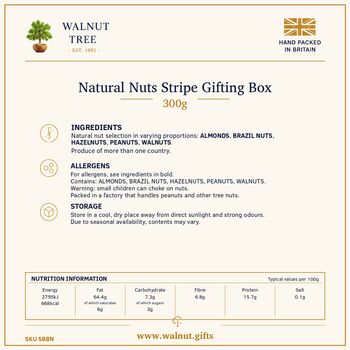 Luxury Natural Mixed Nut Gift Box – 300g, 5 of 8