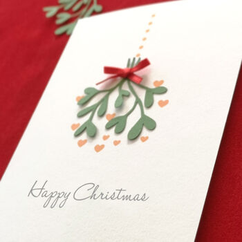 Personalised Happy Christmas 3D Mistletoe Card, 7 of 7