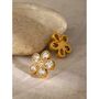 Monaco D’or Vintage Gold Centi Flower Crystal Stud Earrings, thumbnail 3 of 4