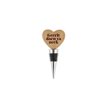 Up North 'Gerrit Darn Ya Neck' Oak Heart Bottle Stopper | Wine Bottle Stopper | Drink Accessory | Bar Accessory, 2 of 2