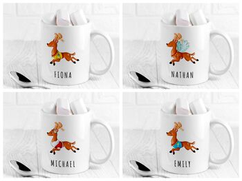 Personalised Reindeer Christmas Mug, 3 of 12