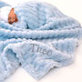 Personalised Blue Textured Fluffy Baby Blanket, thumbnail 3 of 6