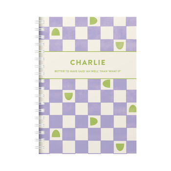 Personalised Bright Squares Combined Diary And Notebook, 7 of 12