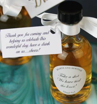 Personalised Whisky Wedding Favours With Gold Tags, 4 of 5