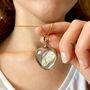 Gold Heart Locket Necklace For Gemstones, thumbnail 3 of 9