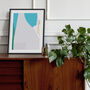Minimal Teal And Light Blue Framed Poster Print, thumbnail 1 of 9