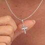 Sterling Silver Cross Necklace, thumbnail 1 of 7