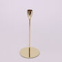 G Decor Aldwin Set Of Three Gold Brass Candle Holders, thumbnail 2 of 5