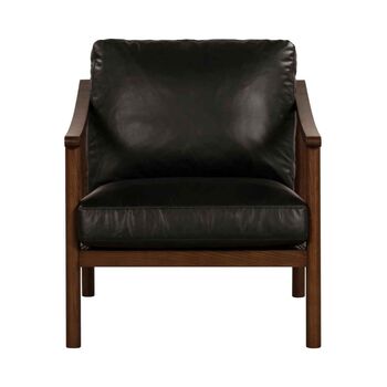 Norman Black Leather Armchair, 3 of 6