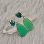 Chalcedony, Blue Apatite Sterling Silver Earrings, thumbnail 7 of 9