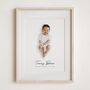 Custom Baby First Christmas Gift – Hand Drawn Portrait From Photo, Christening Keepsake, thumbnail 3 of 8