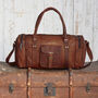 Personalised Leather Holdall With Zipped Pockets, thumbnail 3 of 11