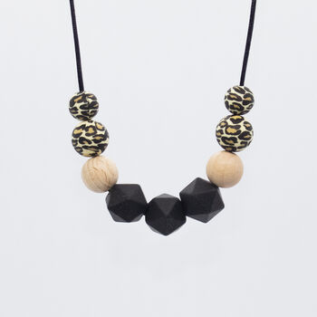 Black Leopard Teething Necklace | New Mum Gift, 2 of 6