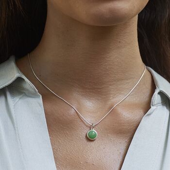 Green Chrysoprase Healing Stone Necklace, Happiness, 3 of 10