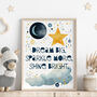 Unframed Set Of 'Dream Big' Moon And Star Prints Gift, thumbnail 3 of 3