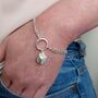 June Birthflower Birthstone Sterling Silver Bracelet, thumbnail 2 of 8