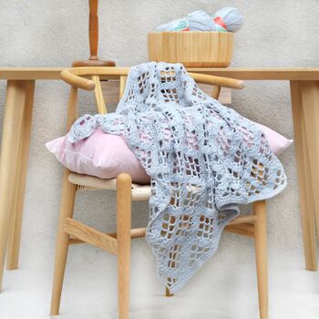 Diamond Lace Crochet Blanket Kit, 3 of 8