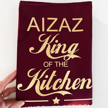 Personalised King Of The Kitchen Apron, Gift For Him, 3 of 12