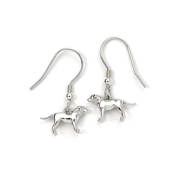 Sterling Silver Labrador Hoop Or Hook 3D Earrings, 4 of 7