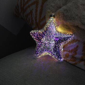Iridescent 3D Effect Light Up Star Decoration, 8 of 10