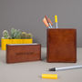 Personalised Leather Pen Pot Two Colours, thumbnail 6 of 8