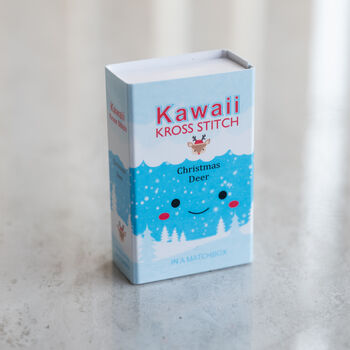 Kawaii Christmas Deer Mini Cross Stitch Kit, 3 of 8