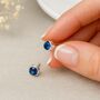Sterling Silver Sapphire Stud Earrings: September Birthstone Gift – 7mm, thumbnail 4 of 7