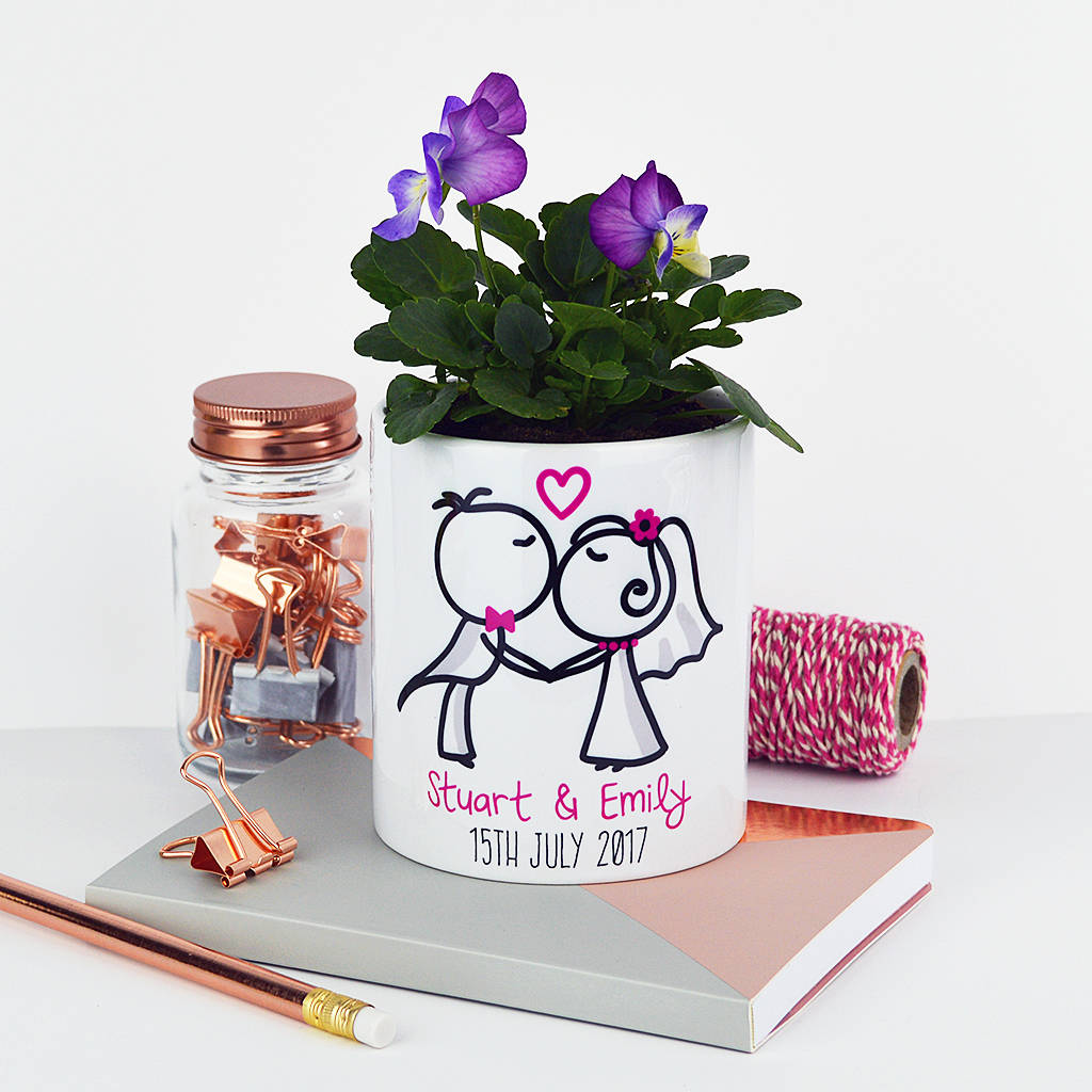 Personalised Wedding Plant Pot By Andrea Fays | notonthehighstreet.com