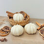 Natural White Pumpkin Candle Halloween Home Decor, thumbnail 2 of 10