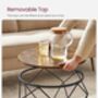 Set Of Two Coffee Tables Removable Tabletop Steel Frame, thumbnail 5 of 12