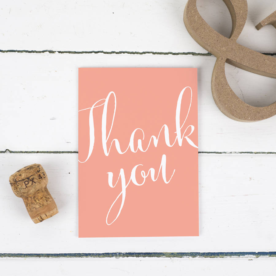 Calligraphy Script Thank You Card By Russet and Gray ...
