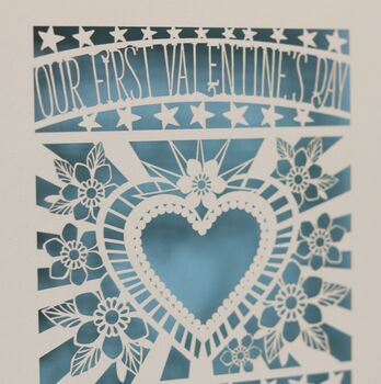 Our First Valentine's Personalised Papercut Card, 4 of 11