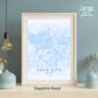 Custom Digital Map Pastel Multiple Sizes Valentines Day, thumbnail 2 of 7