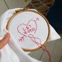 Personalised Love Heart Hand Embroidered Handkerchief, thumbnail 10 of 11