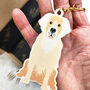 Golden Retriever Wooden Keyring With Optional Christmas Card, thumbnail 1 of 9