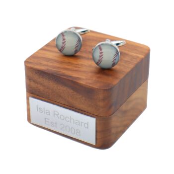 Personalised Baseball Cufflinks, 2 of 4