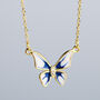 Sterling Silver Gold Colour Butterfly Necklace, thumbnail 1 of 6