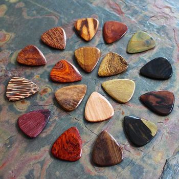 Father's Day Tray With 18 Exotic Timber Guitar Picks, 2 of 10