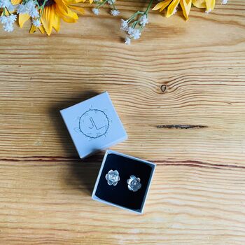 Flower Studs In Sterling Silver, 5 of 9