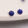 Natural Lapis Lazuli Stud Earrings In Sterling Silver, thumbnail 5 of 11