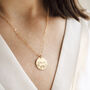 Personalised Floral Name Disc Necklace, thumbnail 2 of 5