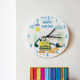 Children's Personalised Bulldozer Construction Clock, thumbnail 2 of 3