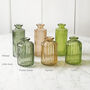 Greens And Apricot Glass Bottle Vase Assortment, thumbnail 2 of 2