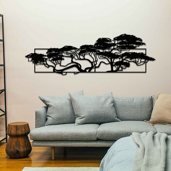 African Tree Savannah Wooden Wall Art Home Room Decor, 7 of 9