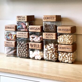 Personalised Oak Food Storage Jars, 4 of 12